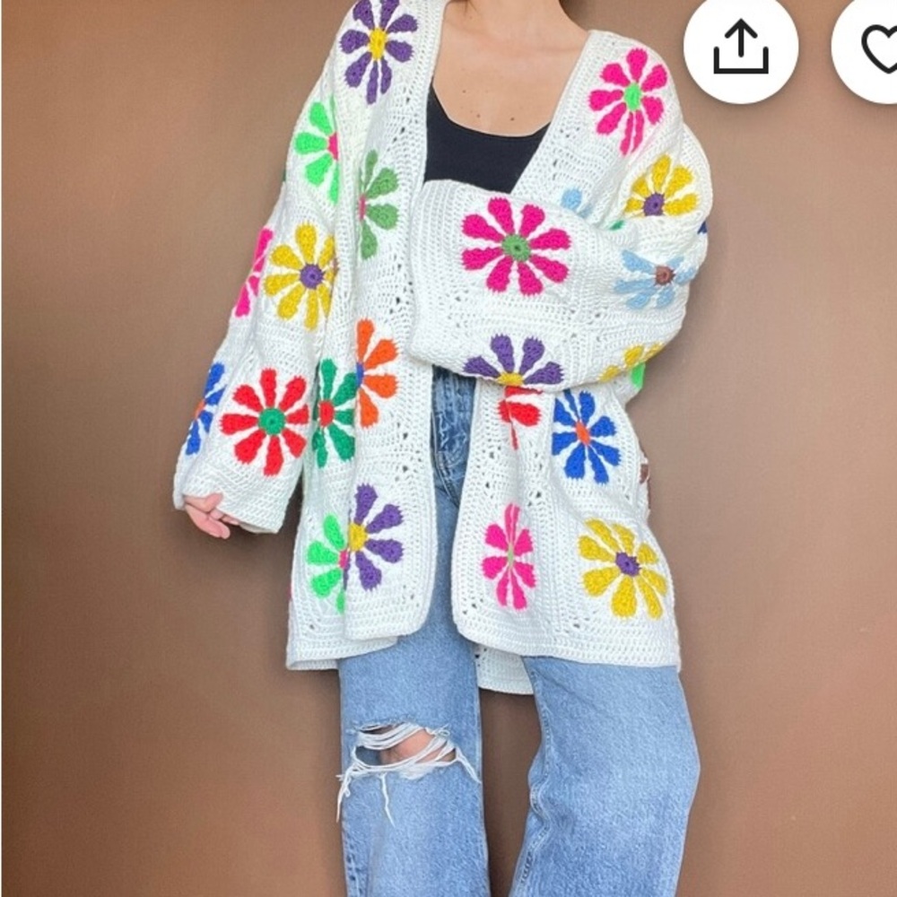 New Handmade crocheted oversized cardigan
